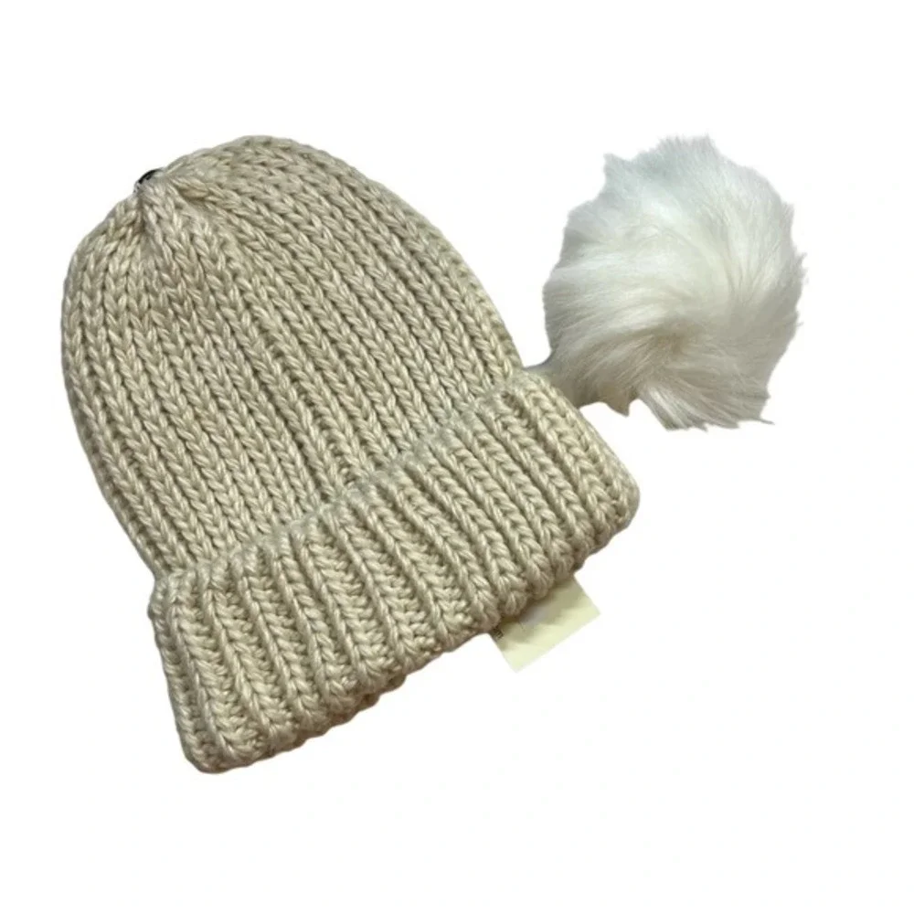 Hat Attack Bryce Beanie with Removable Pom‎ New Ivory
